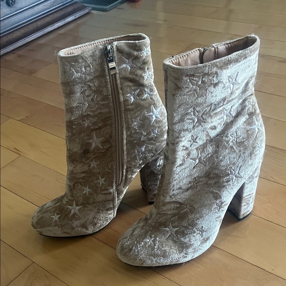 Wild Diva Velvet Heel Boots